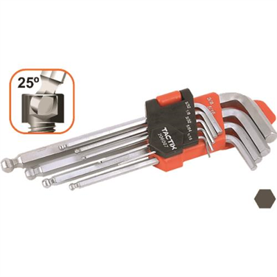 Tactix 9pc Hex Key Ball Point End Set-Metric