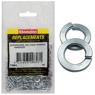 Champion 1/4in Square Section Spring Washer -250pk