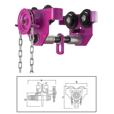 ITM Geared Girder Trolley-1 Ton-64-152mm Beam Width