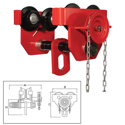 ITM Geared Girder Trolley-5 Ton-100-305mm Beam Width