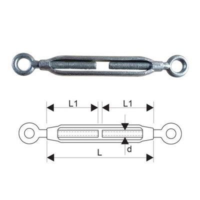 ITM Turnbuckle-Galvanised Commercial-Eye & Eye-6mm