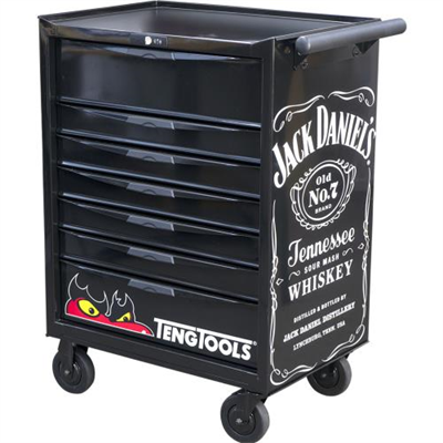 Teng Jack Daniels 7 x Drawer Roll Cab (Black)-Ltd Edition**