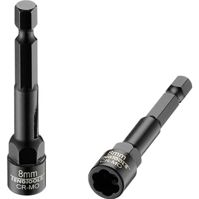 Teng 8mm 1/4in Hex Twist Extractor Cr-Mo