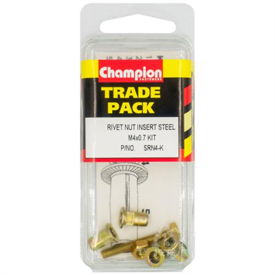 Champion Rivet Nut Insert Steel  M5 x 0.8mm - Kit - 4pk