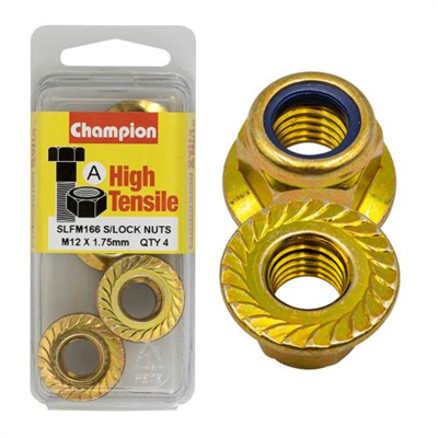 Champion Hex Flange Self-Locking Nuts Nylon InsertM12x1.75mm