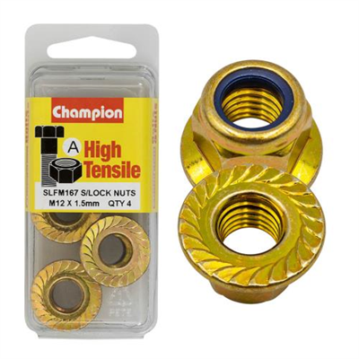 Champion Hex Flange Self-Locking Nuts Nylon InsertM12x1.50mm